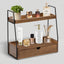 Organiz. baño 2 niveles con cajón madera estante fregadero