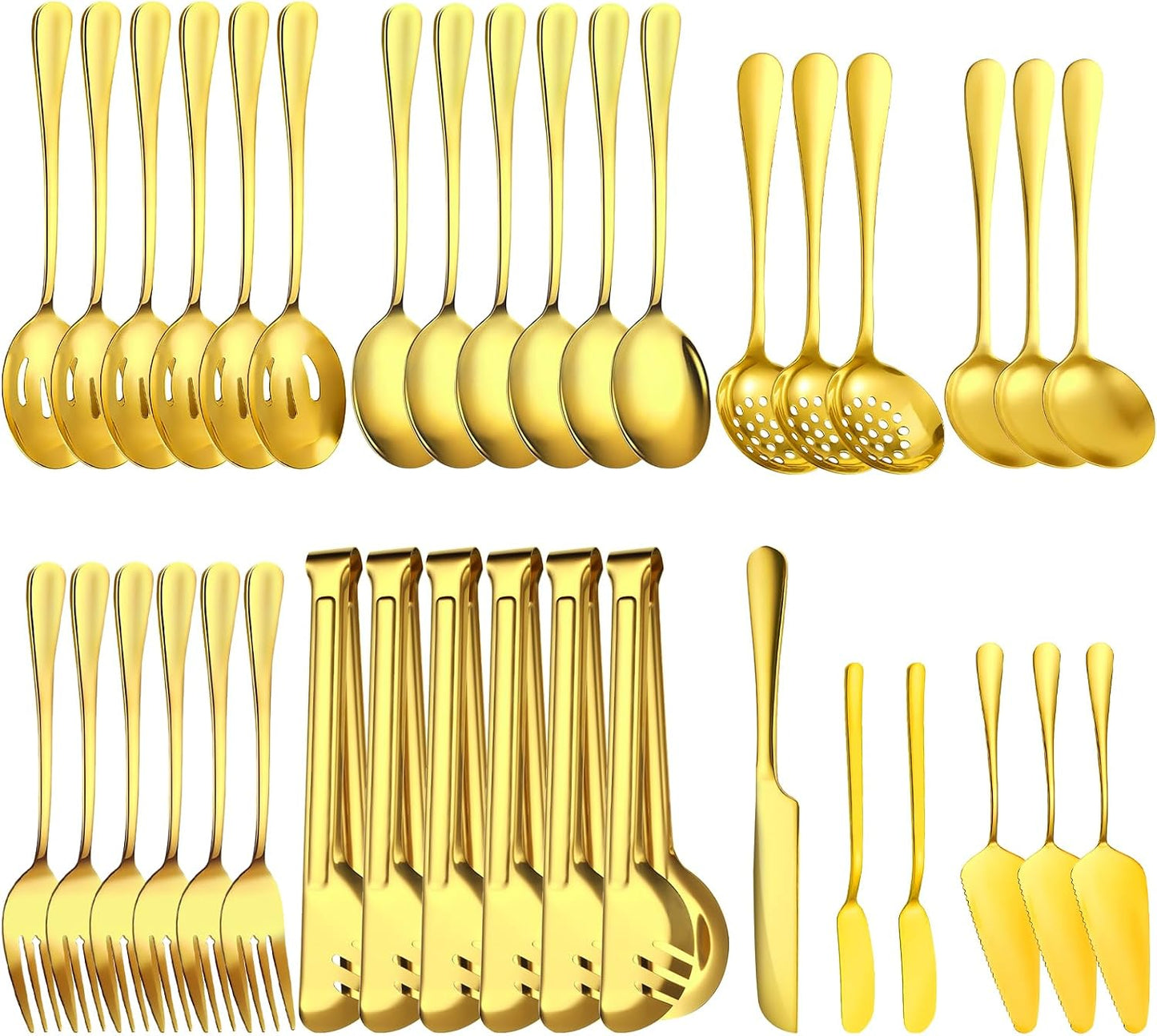 Set 36 Pzas Utensilios Acero Inox Bufé Bodas Catering