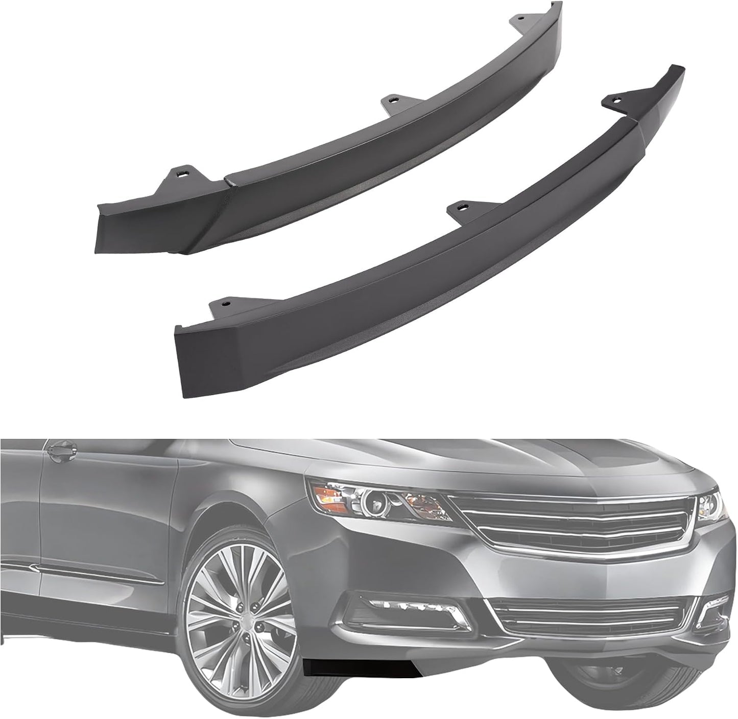 2 Cenefas Parachoques Delantero Chevy Impala 14-20 Negro