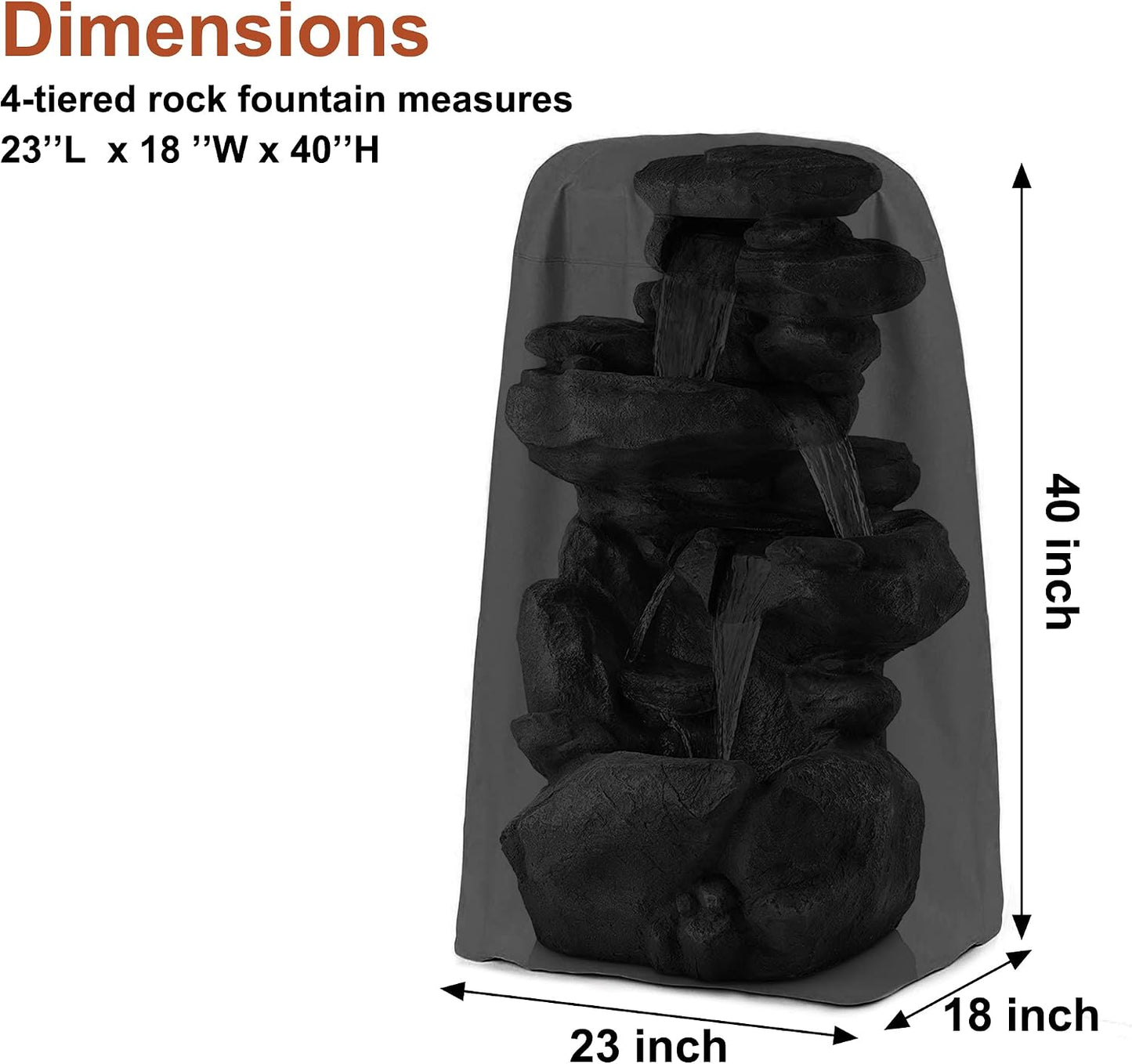 Funda impermeable para fuente exterior 23x18" 420D