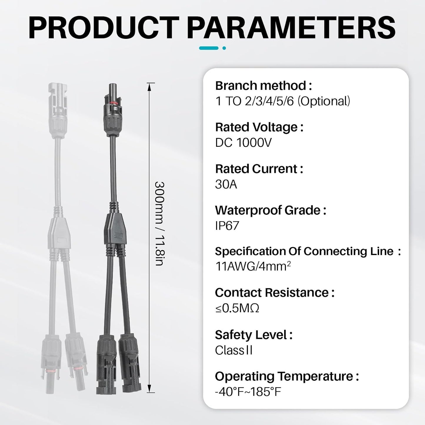 Conector panel solar 5 pares Y 2 a 1 30A 1000V IP67