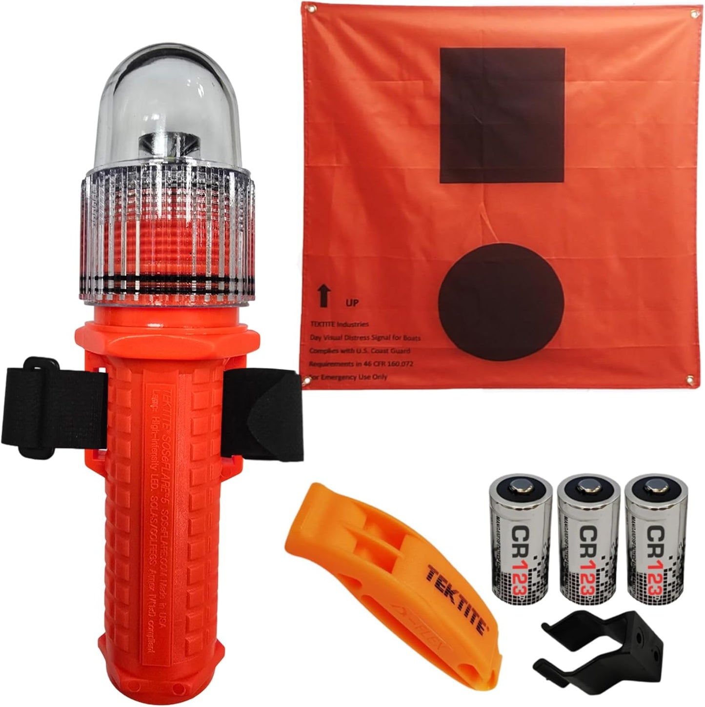 Bengala electrónica marina con bandera y kit señal USCG