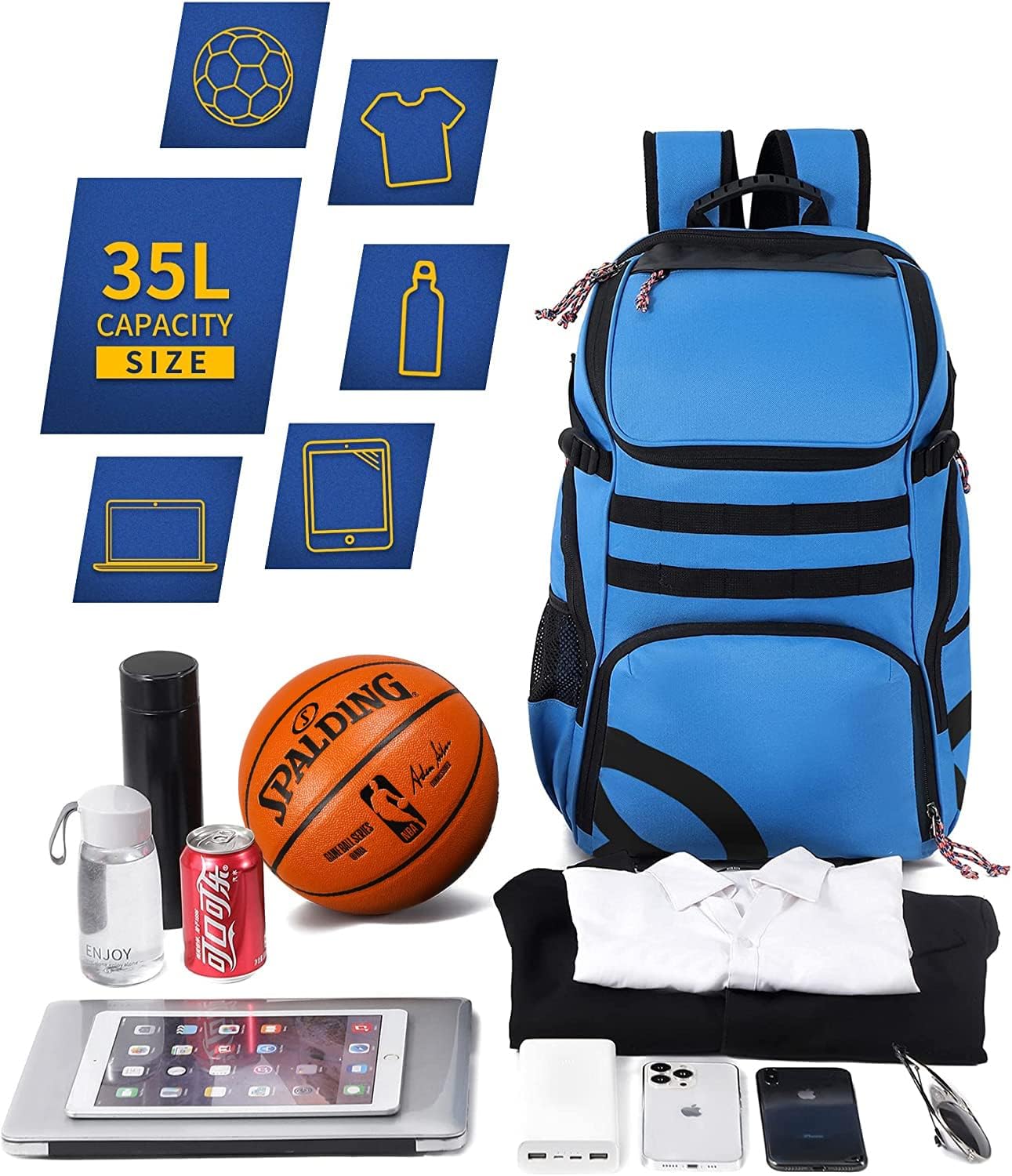 Mochila Deporte con Porta Balón para Fútbol Baloncesto