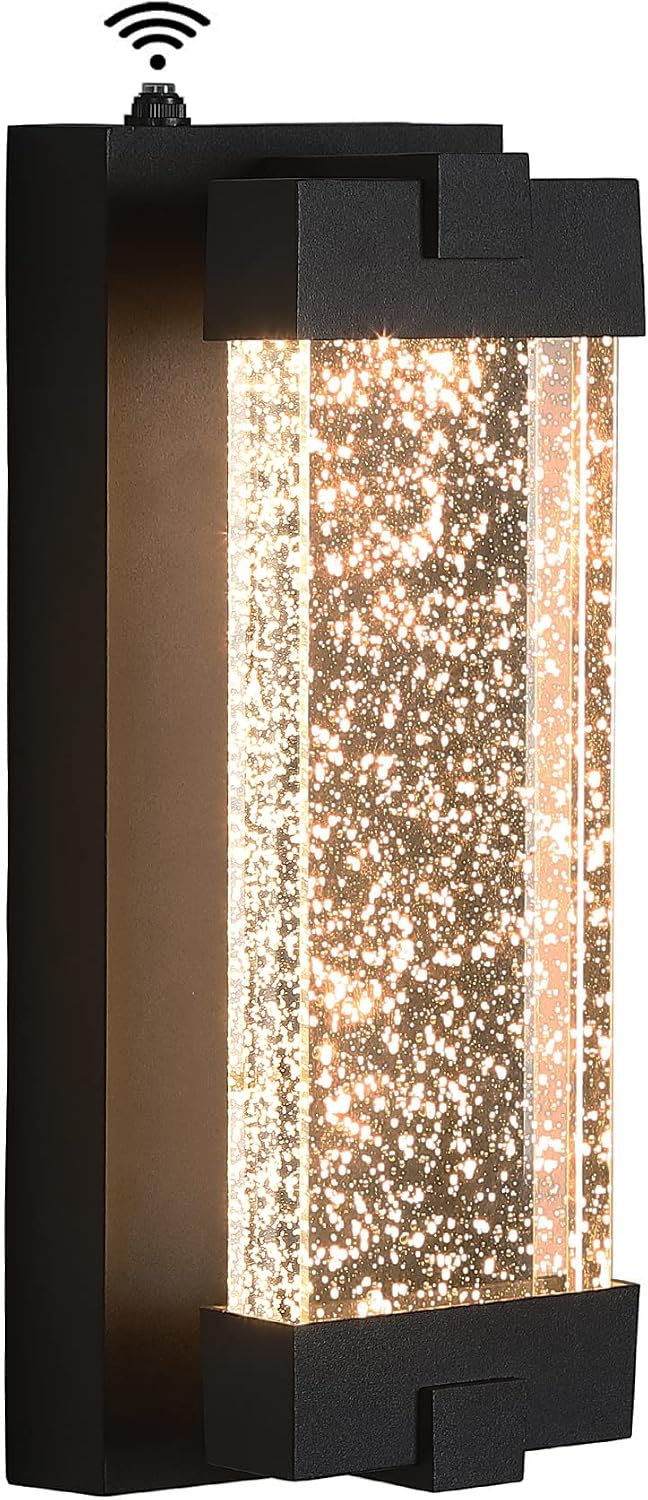 Aplique pared luz LED sensor atardecer negro