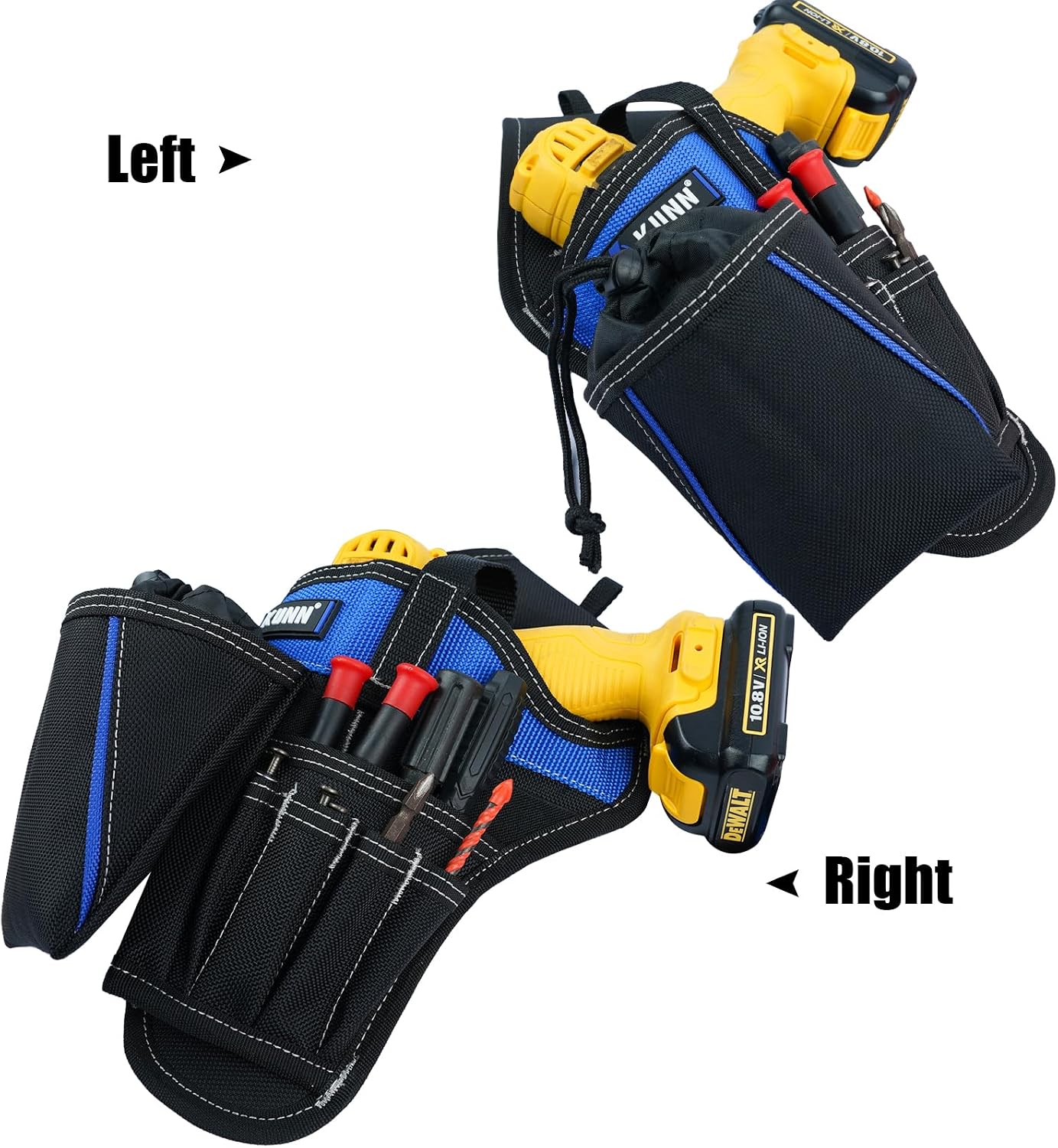 Set fundas taladro zurdos 3en1 cinturón magnético negro