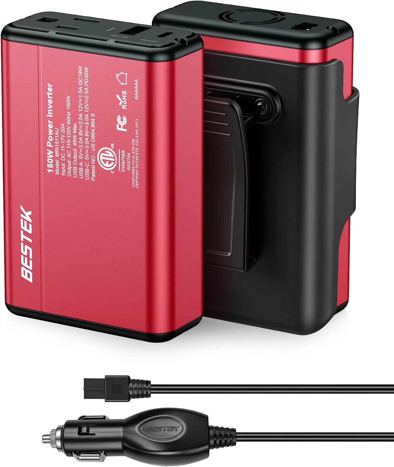Inversor 150W 12V a 110V CA adaptador coche USB dual 4.2A