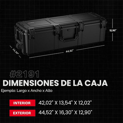 Estuche rígido TSA aprobado con ruedas y espuma 45