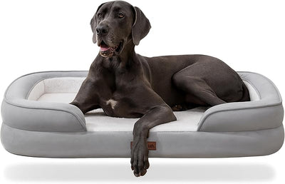 Cama ortopédica perros grandes con funda extraíble gris