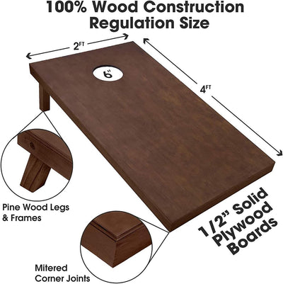 Set 2x4pies Tablero Cornhole Madera Marrón Funda