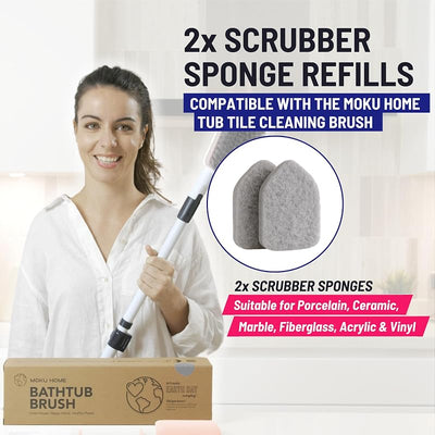 Recambio esponjas fregado grises para cepillo bañera y azulejos