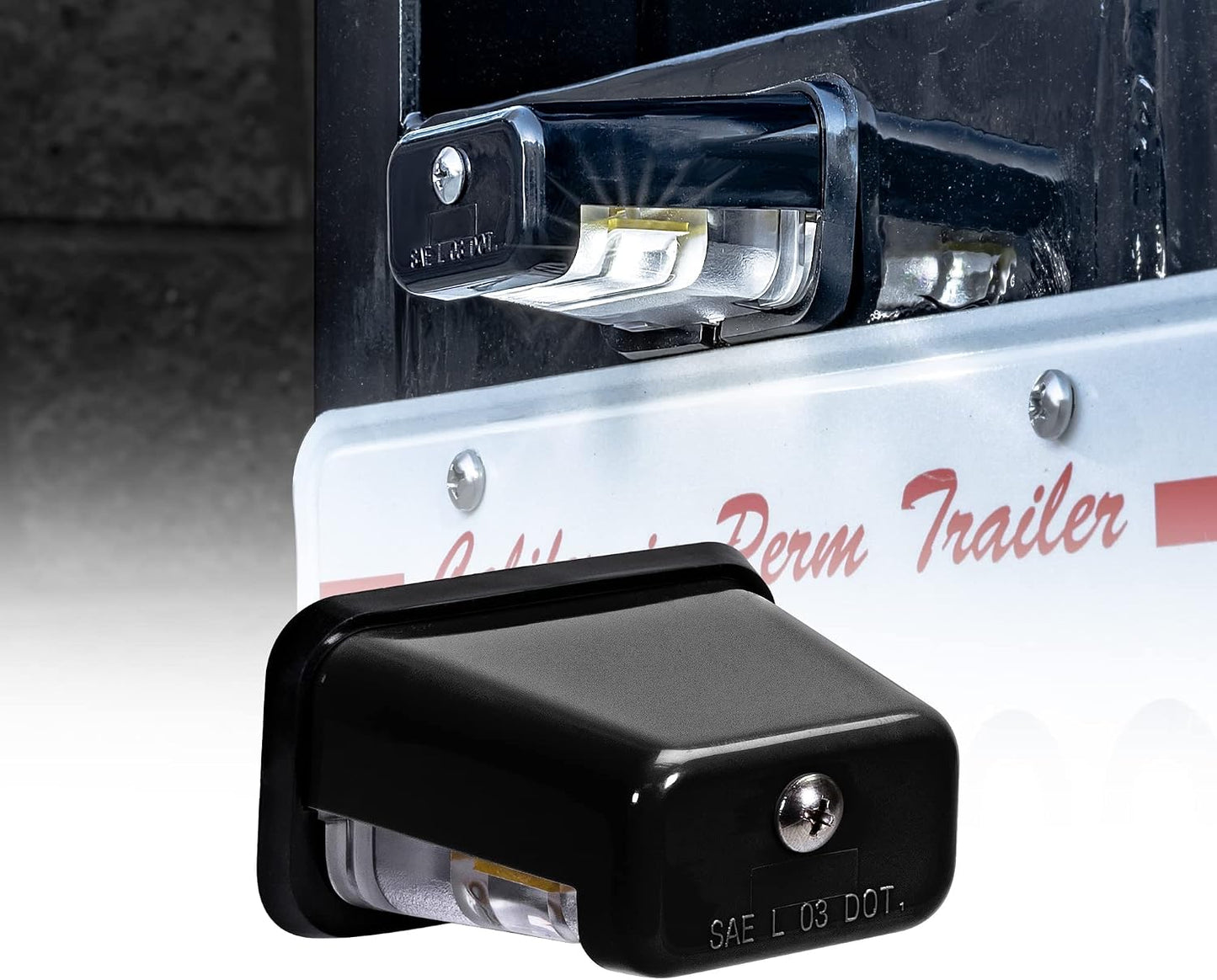 Luz LED negra placa matrícula remolque barco 12V impermeable