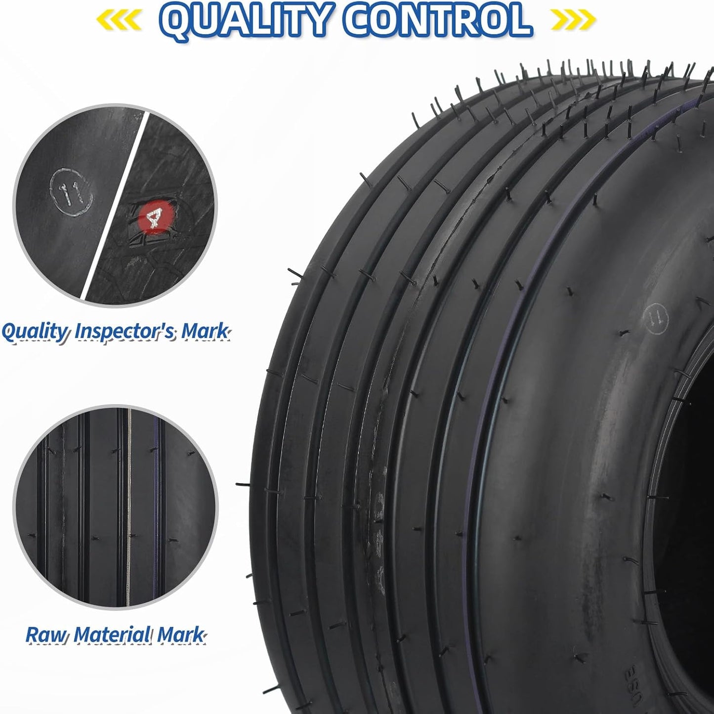 Neumático sin cámara 13x6.50-6 para cortacésped 4 capas
