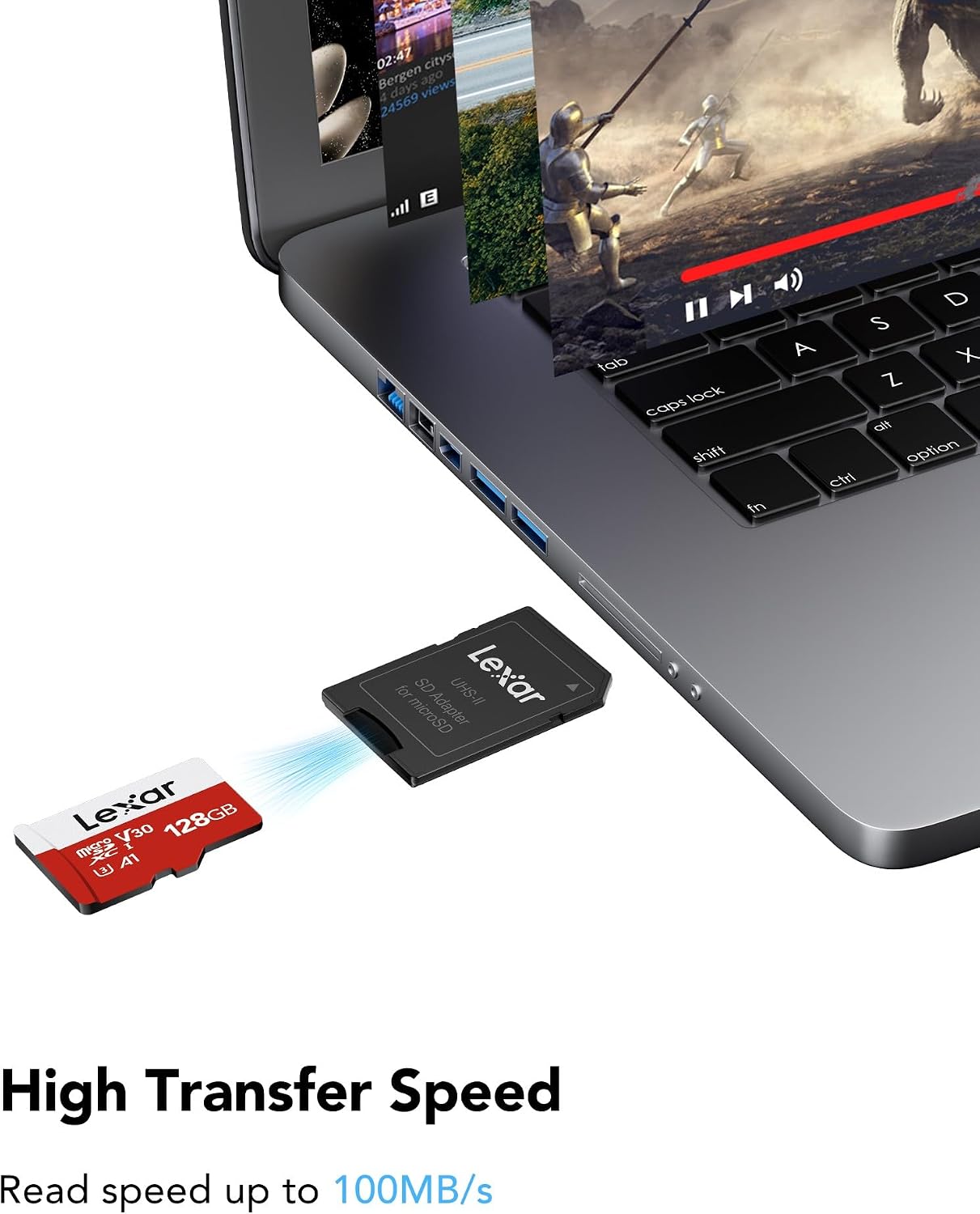 Pack 3 tarjetas microSD 128GB UHS-I 100MB/s Full HD 4K