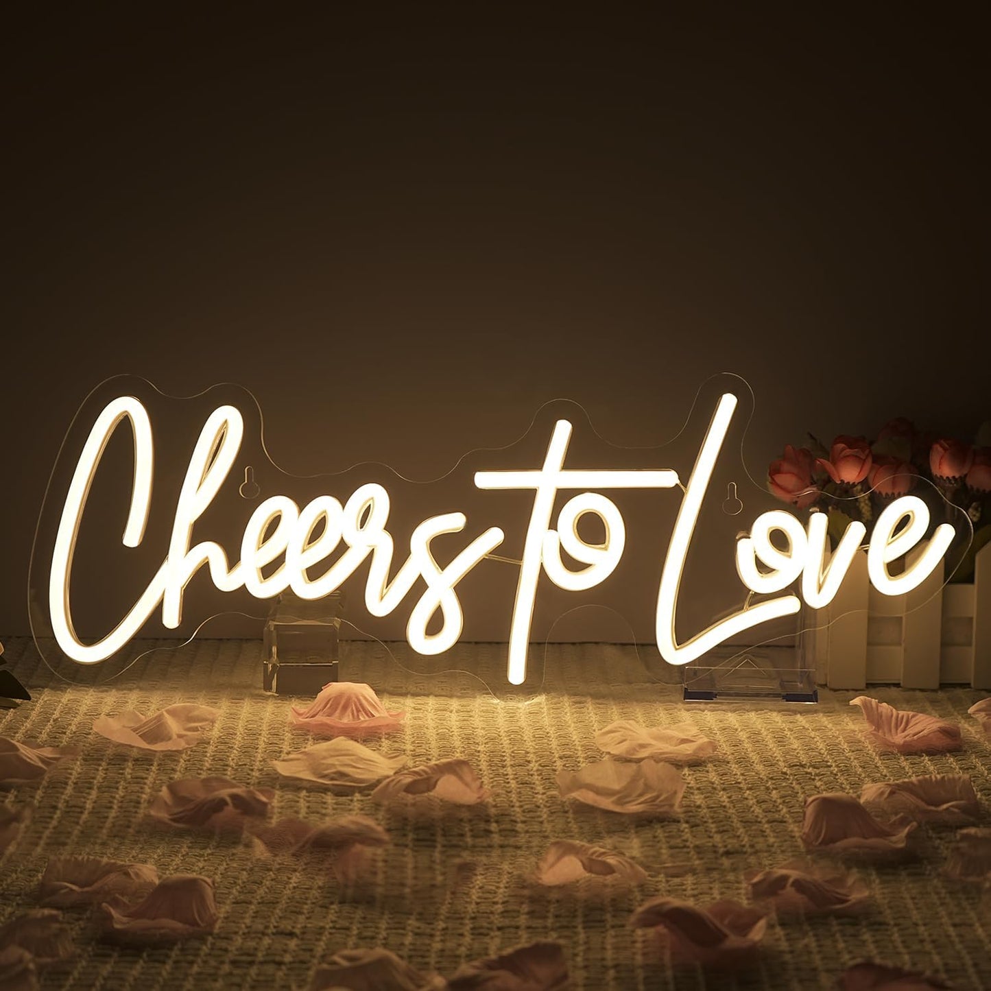 Letrero neón LED Cheers to Love USB 16.5x5.9pulg
