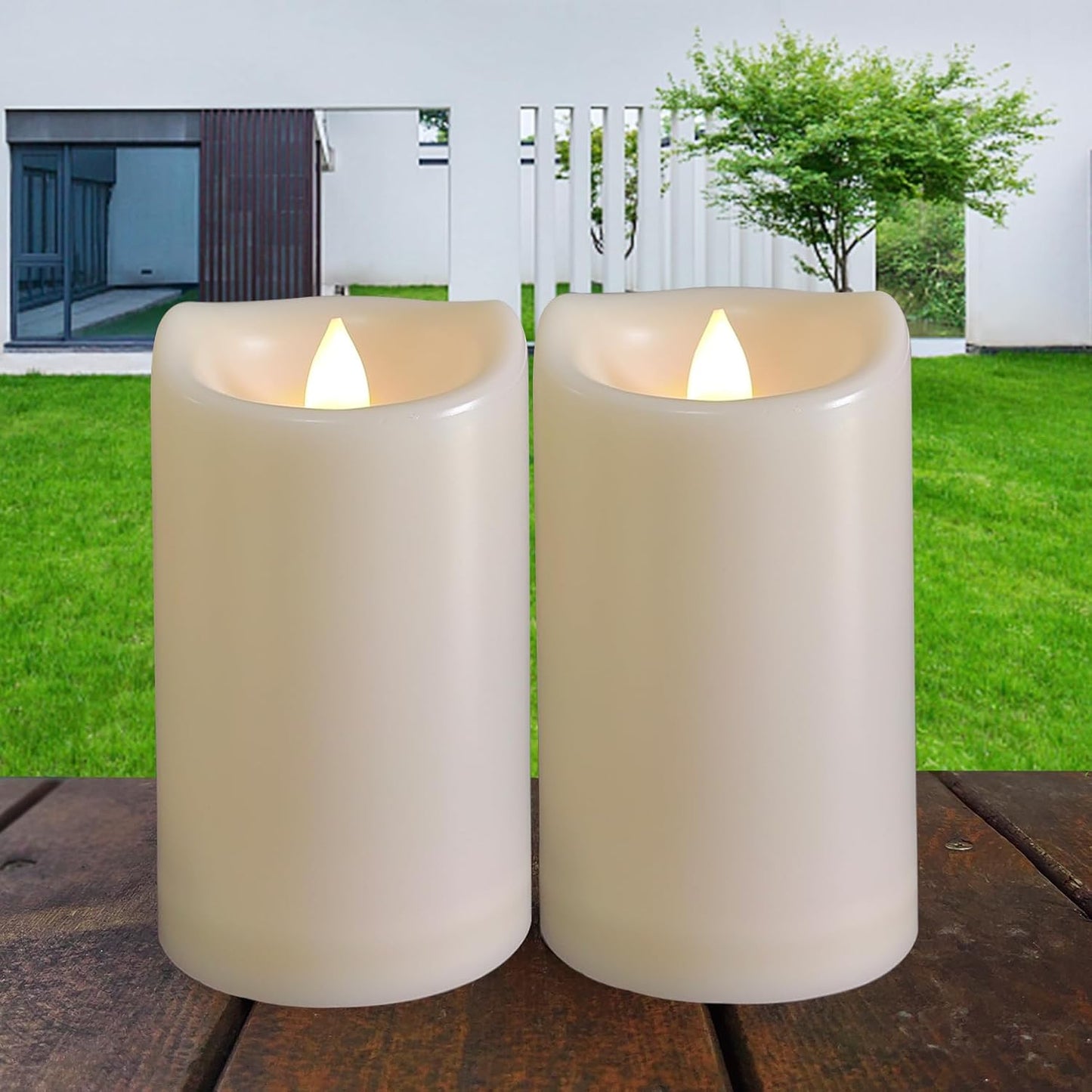 2 Velas Led Plástico Exteriores Temporizador Halloween Navidad