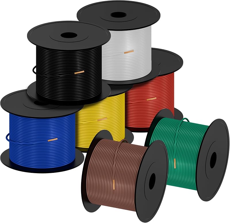 7 Carretes Cable Auto 14 CCA 400 ft para Audio Coche