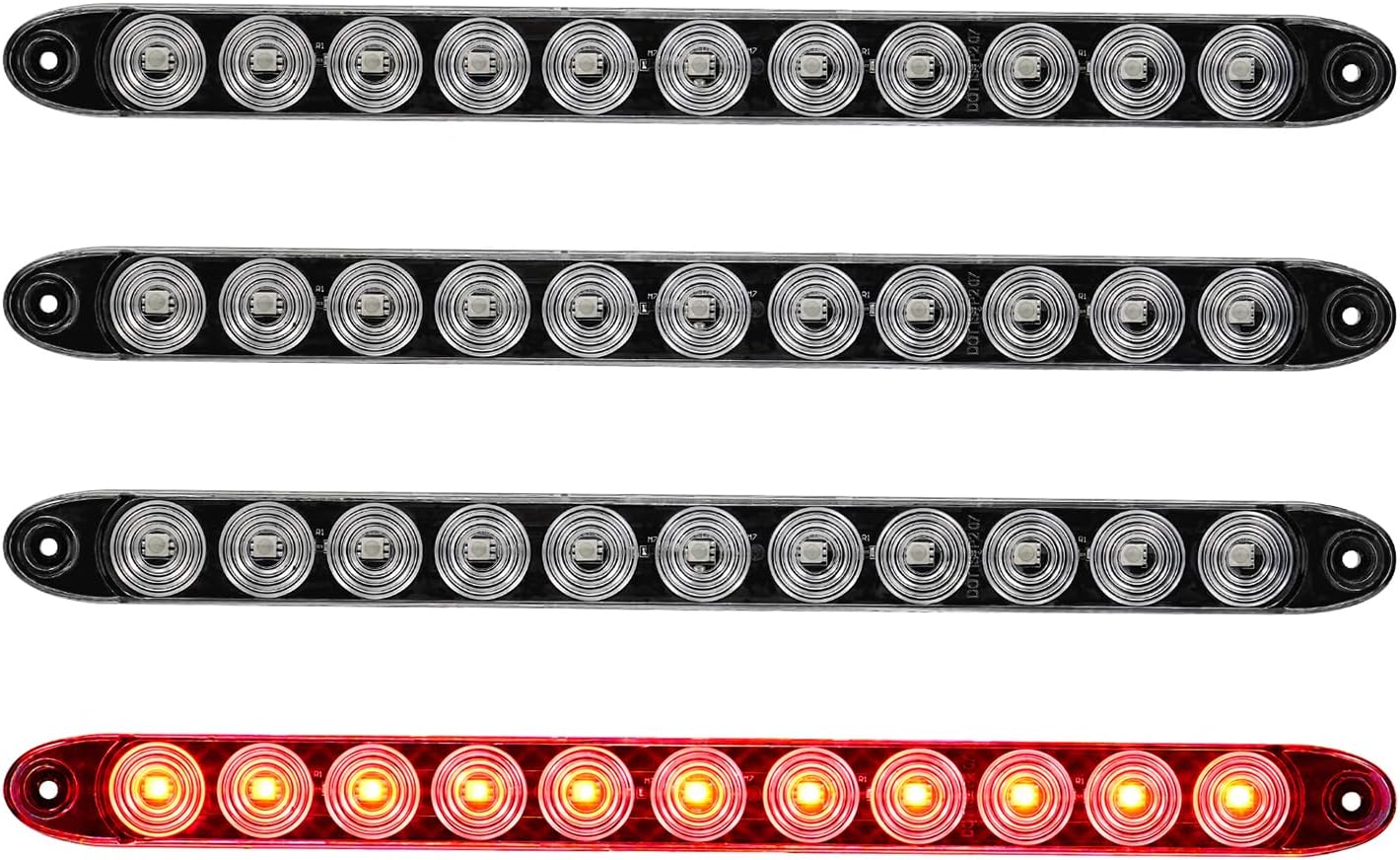 4 Pzas Barra Luz LED Roja para Remolque Camión