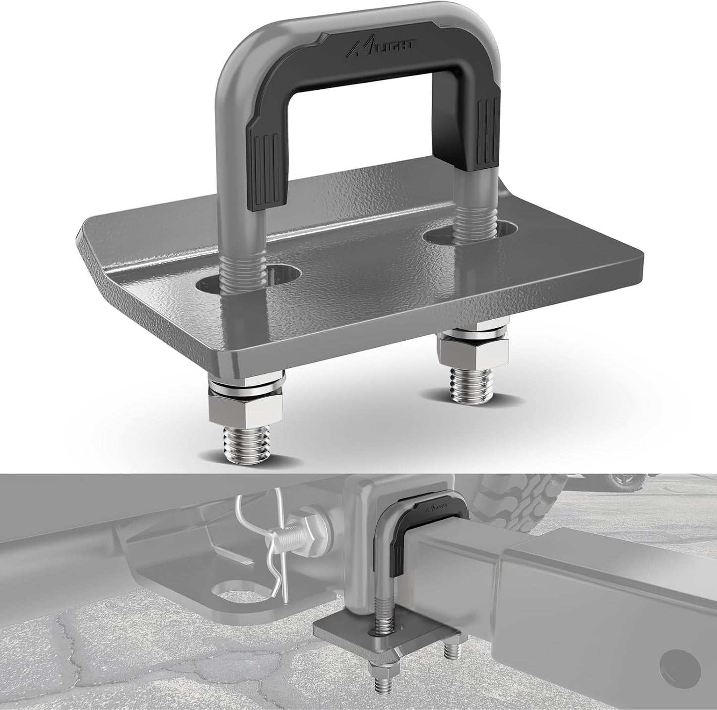 Tensor enganche remolque 2" acero goma gris perno U
