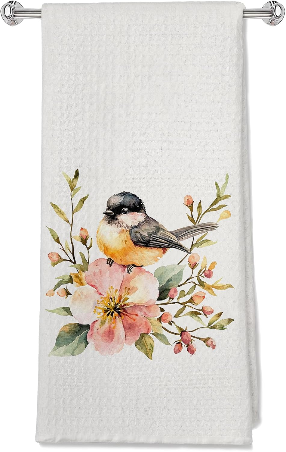 Toallas cocina floral rosa regalo amantes pájaros