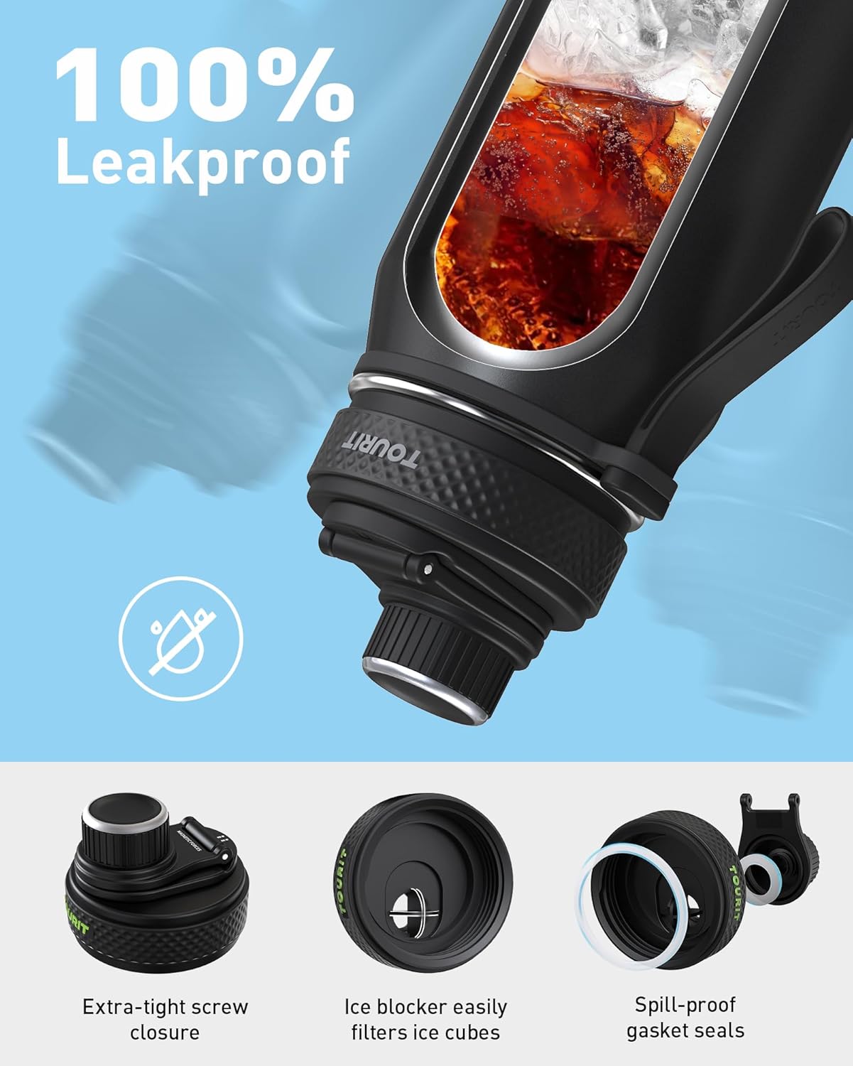 Botella agua acero inox 32oz doble pared vacío tapa deporte