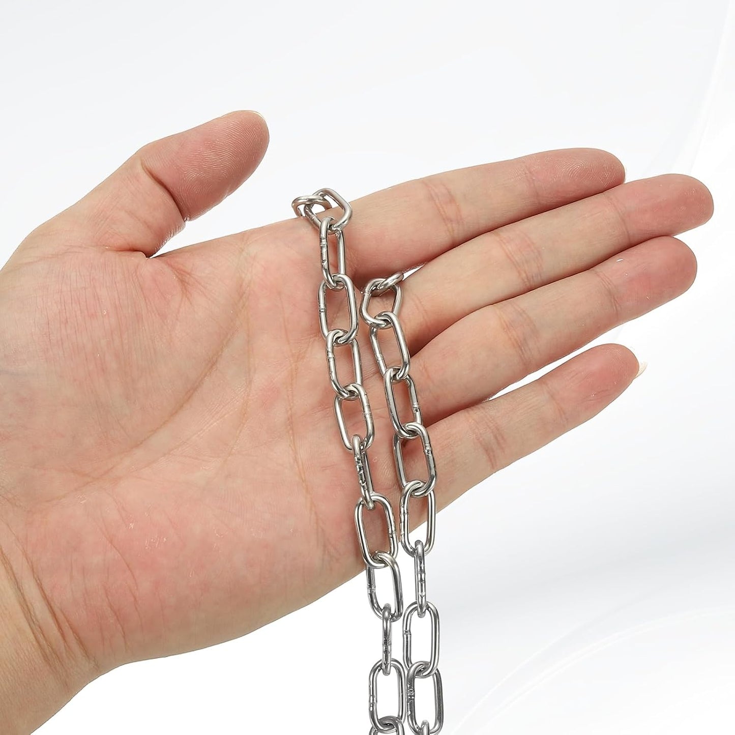 Cadena acero inox 1.6ft 2 eslabones metal para hogar camping