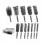 Set 12 Cepillos Acero Inox Cerdas Alambre 1/4pulg 5/16-1-3/16pulg