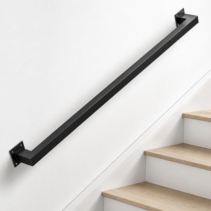 Barandilla escalera pasamanos metal negro hierro forjado