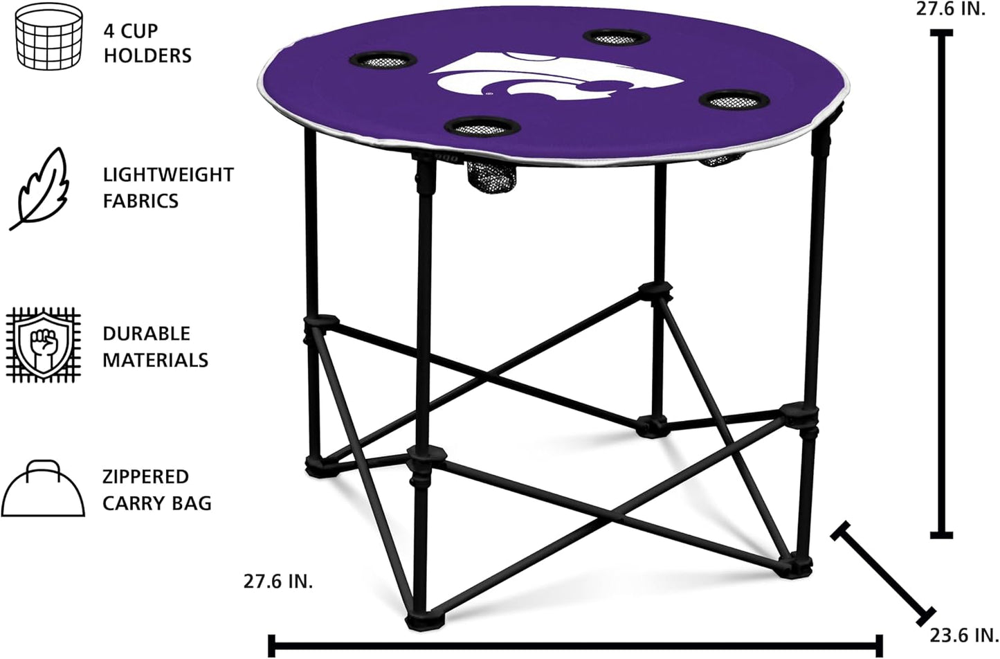 Mesa redonda unisex con licencia NCAA color equipo