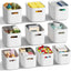 10 Cajas Almacenamiento Plástico Blanco con Asa