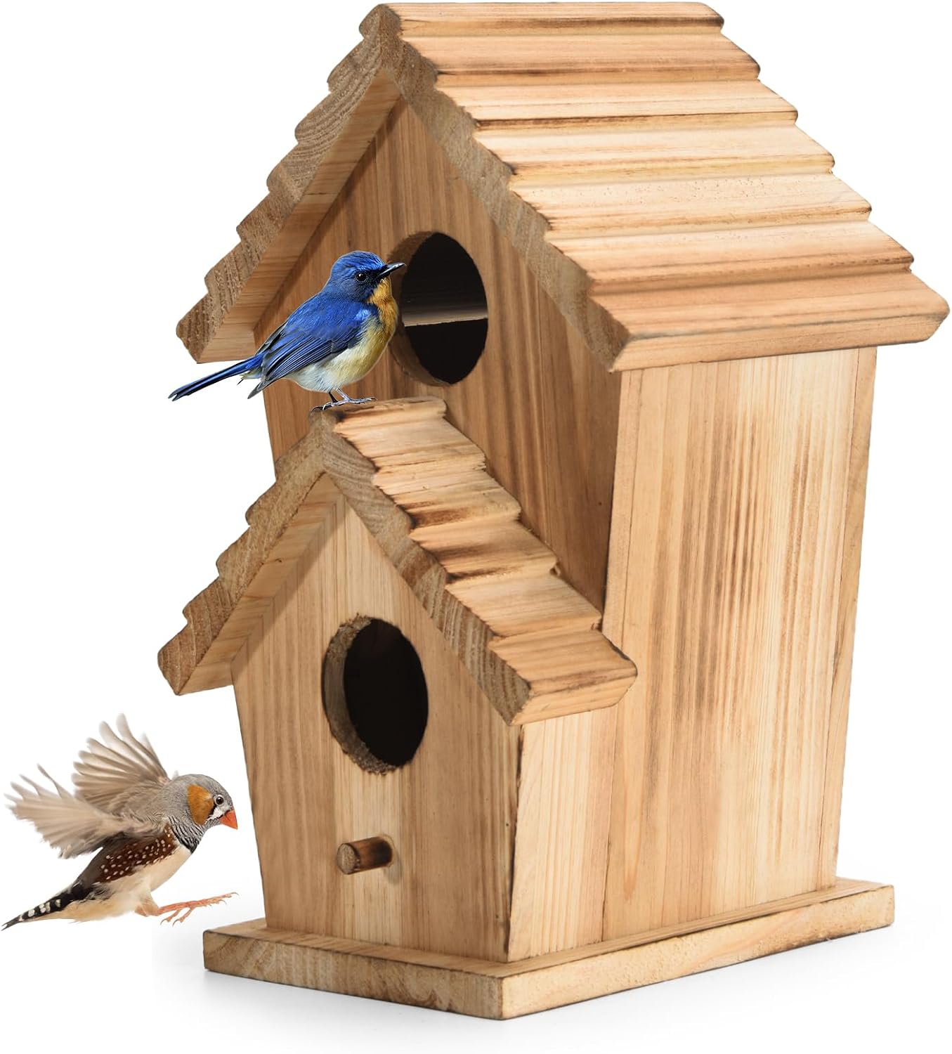 Casas para pájaros de madera 2 agujeros jardín