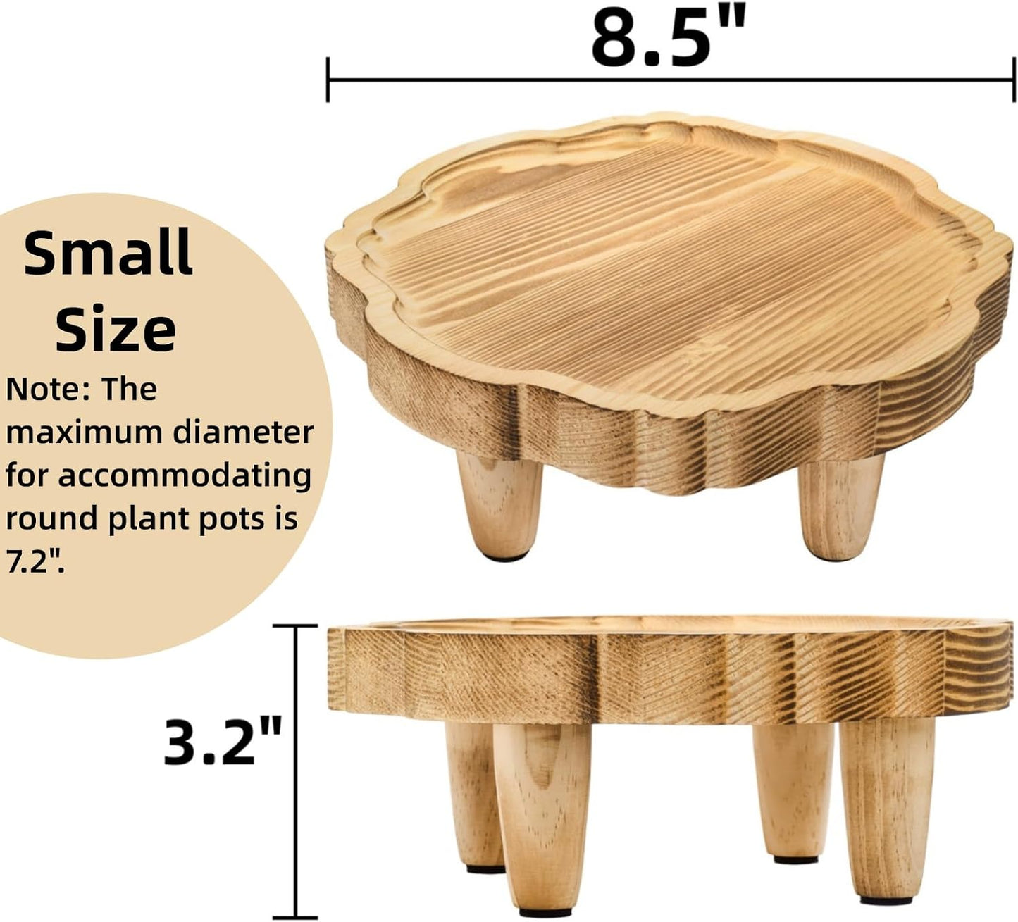 2 Pzas Soporte pedestal madera 8.5pulg plantas jardín