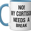Taza Cerámica Cortisol Level Text Only Meme Azul Blanco