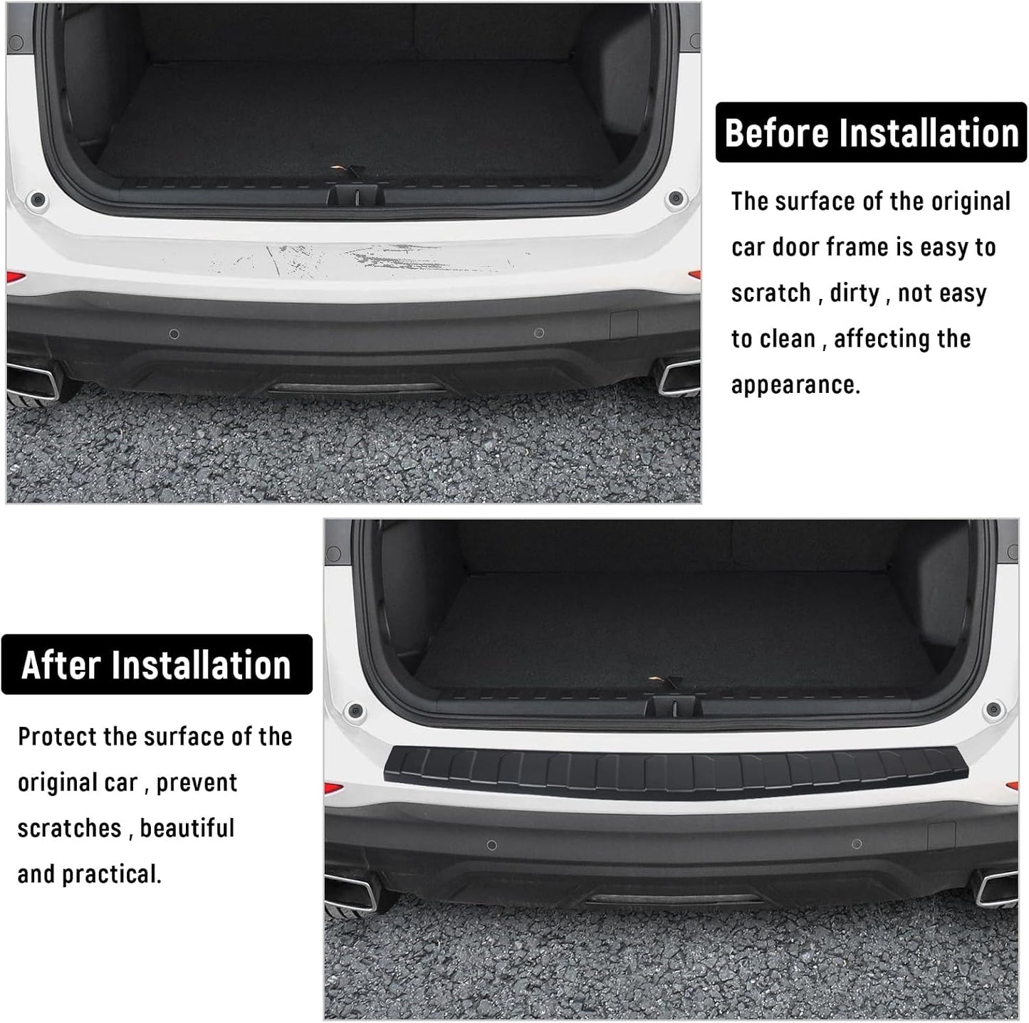 Protector parachoques trasero Chevy Equinox ABS Negro