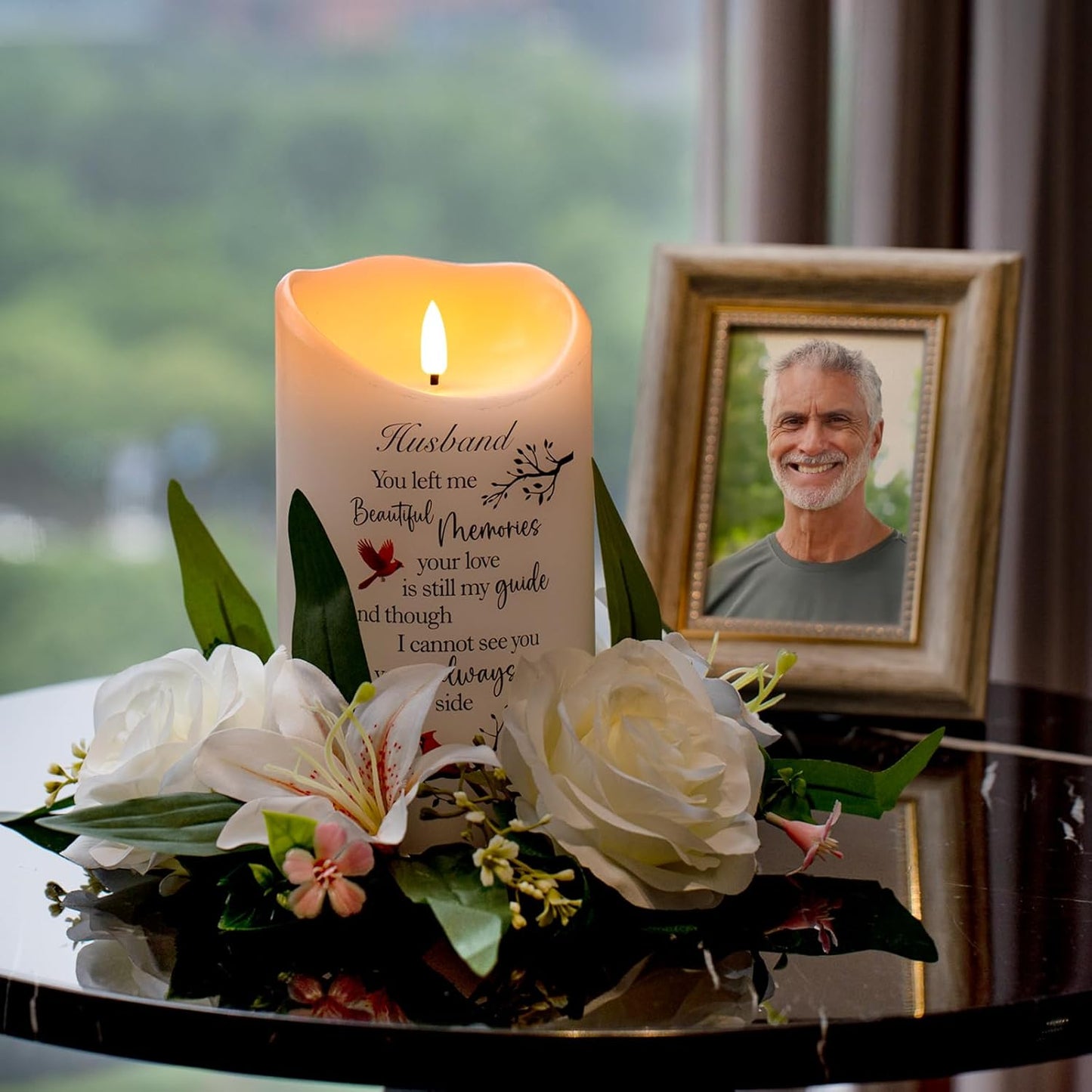 Vela conmemorativa LED sin llama para pérdida de esposo