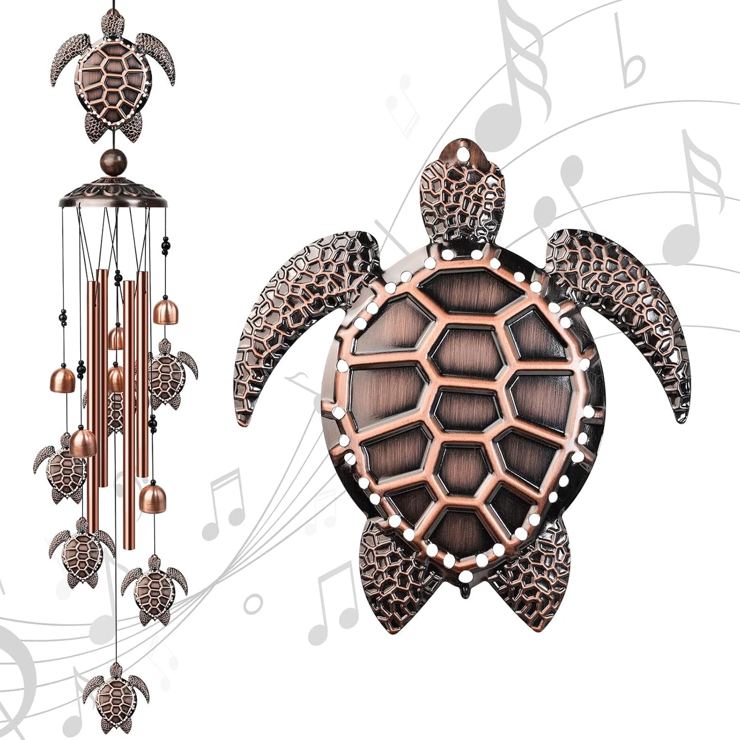 Campanillas viento forma tortuga marina decorativas 35"