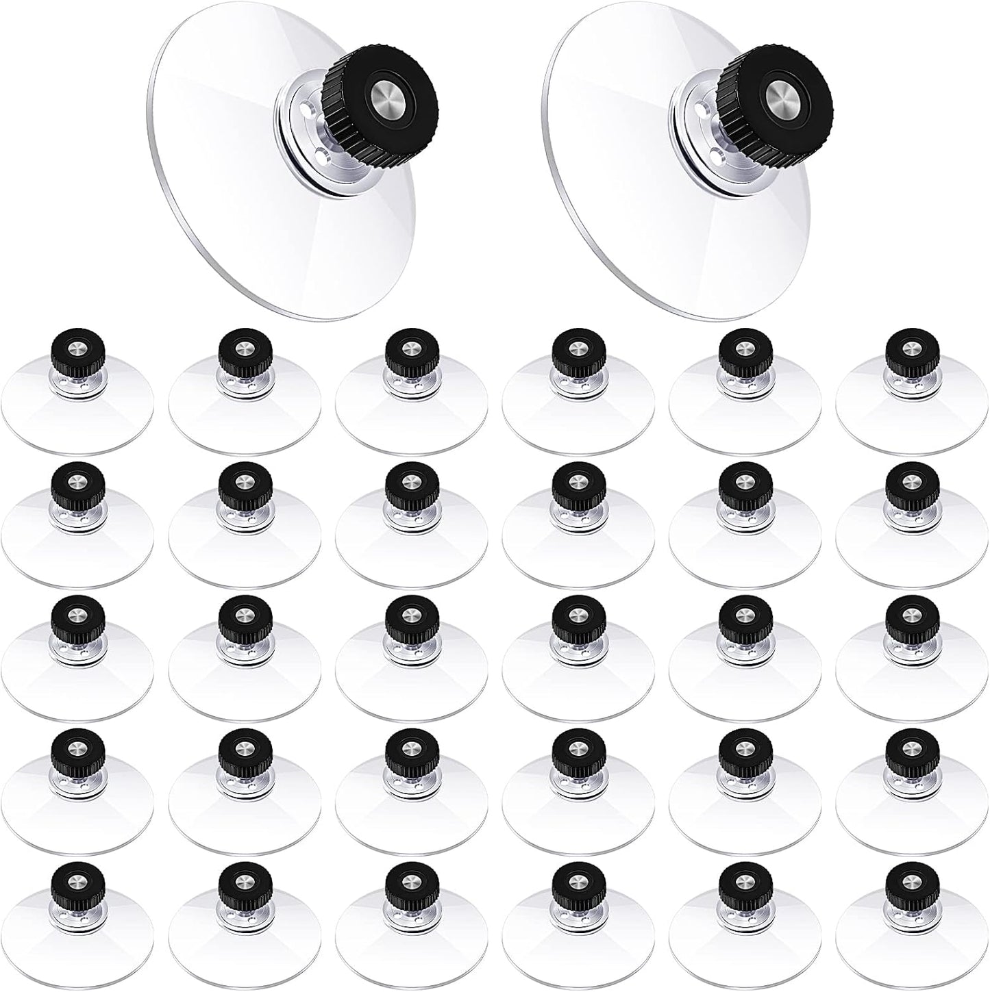 30 Almohadillas succión PVC transparente para vidrio coche