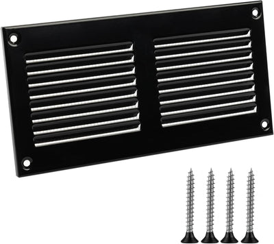 Cubierta ventilación 6x2 negra para pared y techo HVAC
