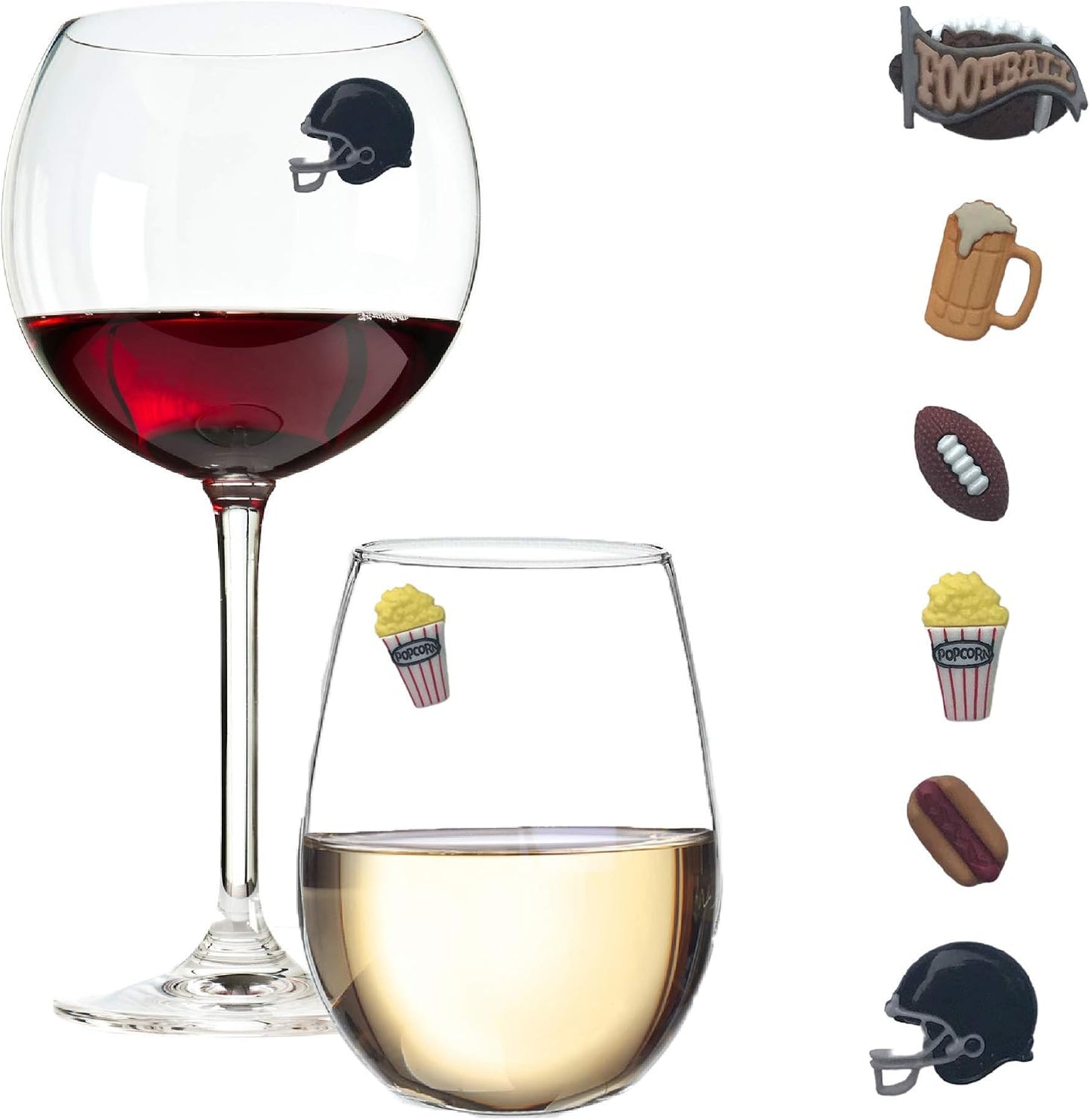 Abalorios fútbol para copas vino y tazas