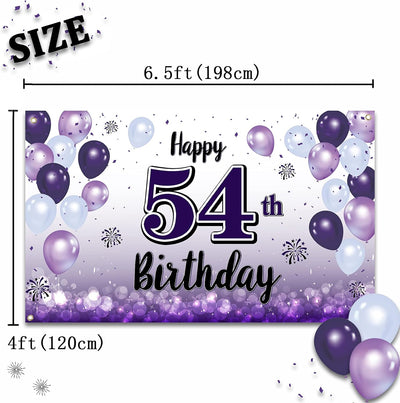Decoración cumpleaños 54 años globo morado grande