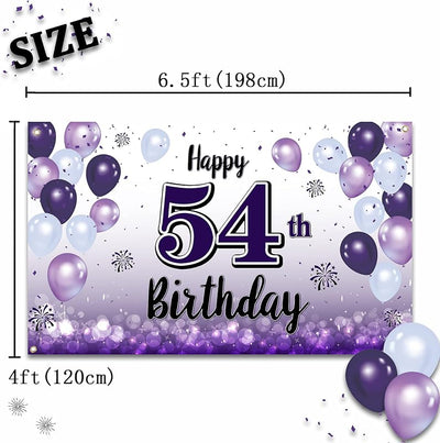 Decoración cumpleaños 54 años globo morado grande
