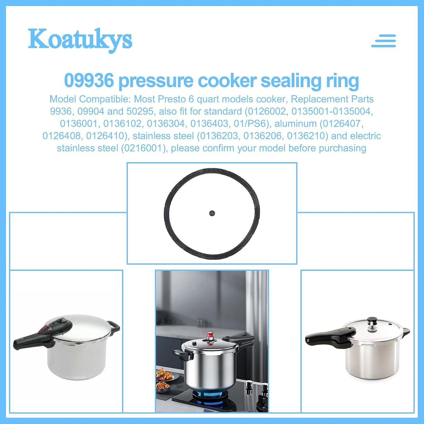 Anillo sellado olla a presión Presto 4-6qt comp