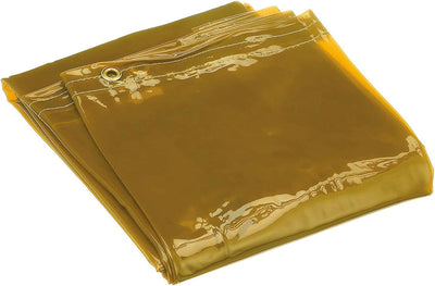 Cortina soldadura transparente NFPA 701 color dorado 6x10"