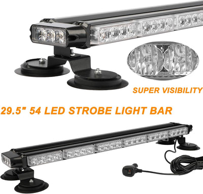 Barra luz estroboscópica 75cm 54LED doble cara amarilla