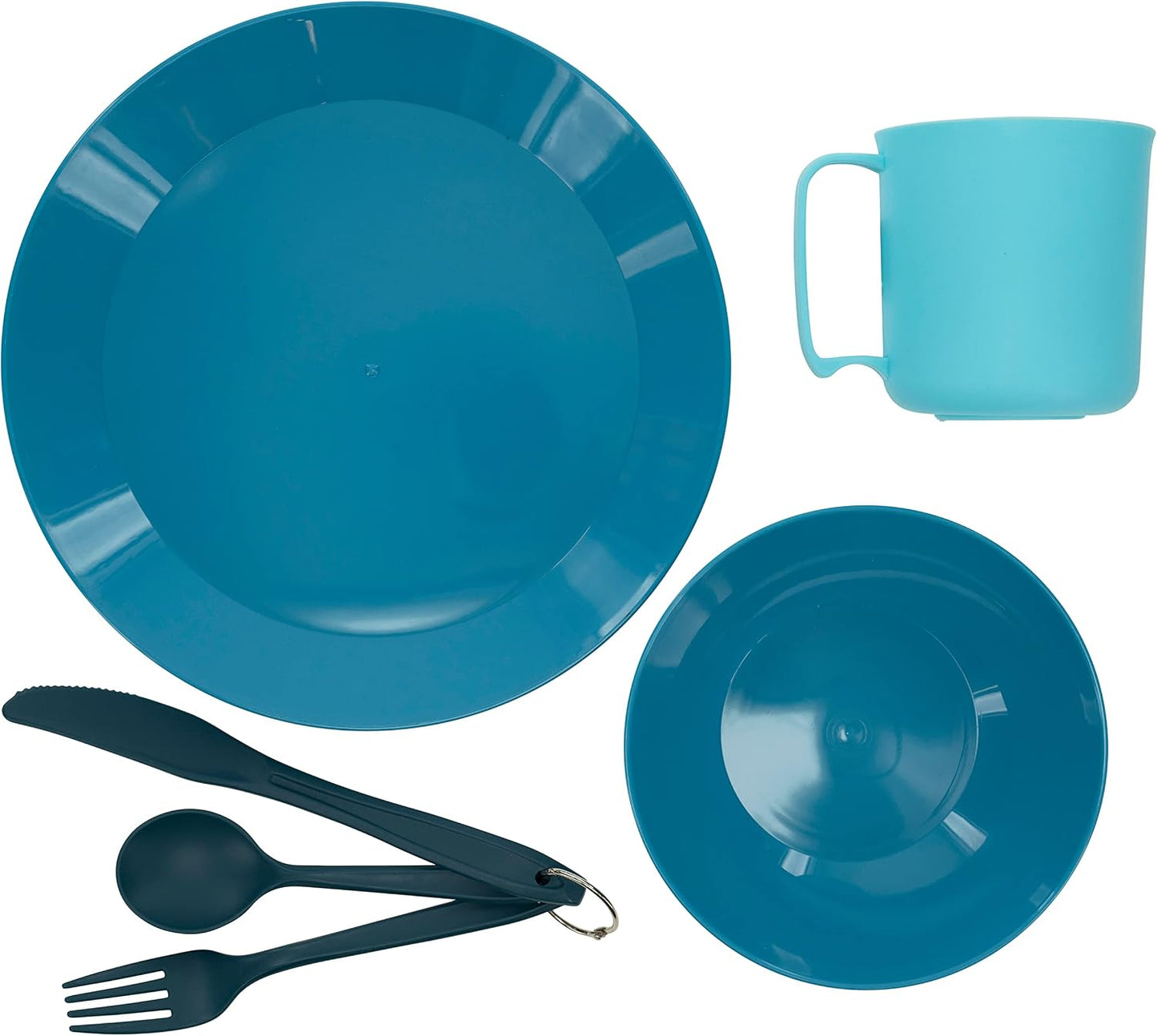 Set platos malla BPA libre utensilios senderismo camping