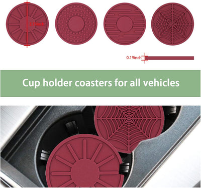 4 Pack Posavasos Auto 2.75pulg Antiderrap Silicona Impermeable