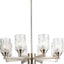 Candelabro comedor 26" 8 luces níquel cepillado
