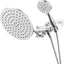 Cabezal ducha doble 3 rociadores metal cromado 12pulg