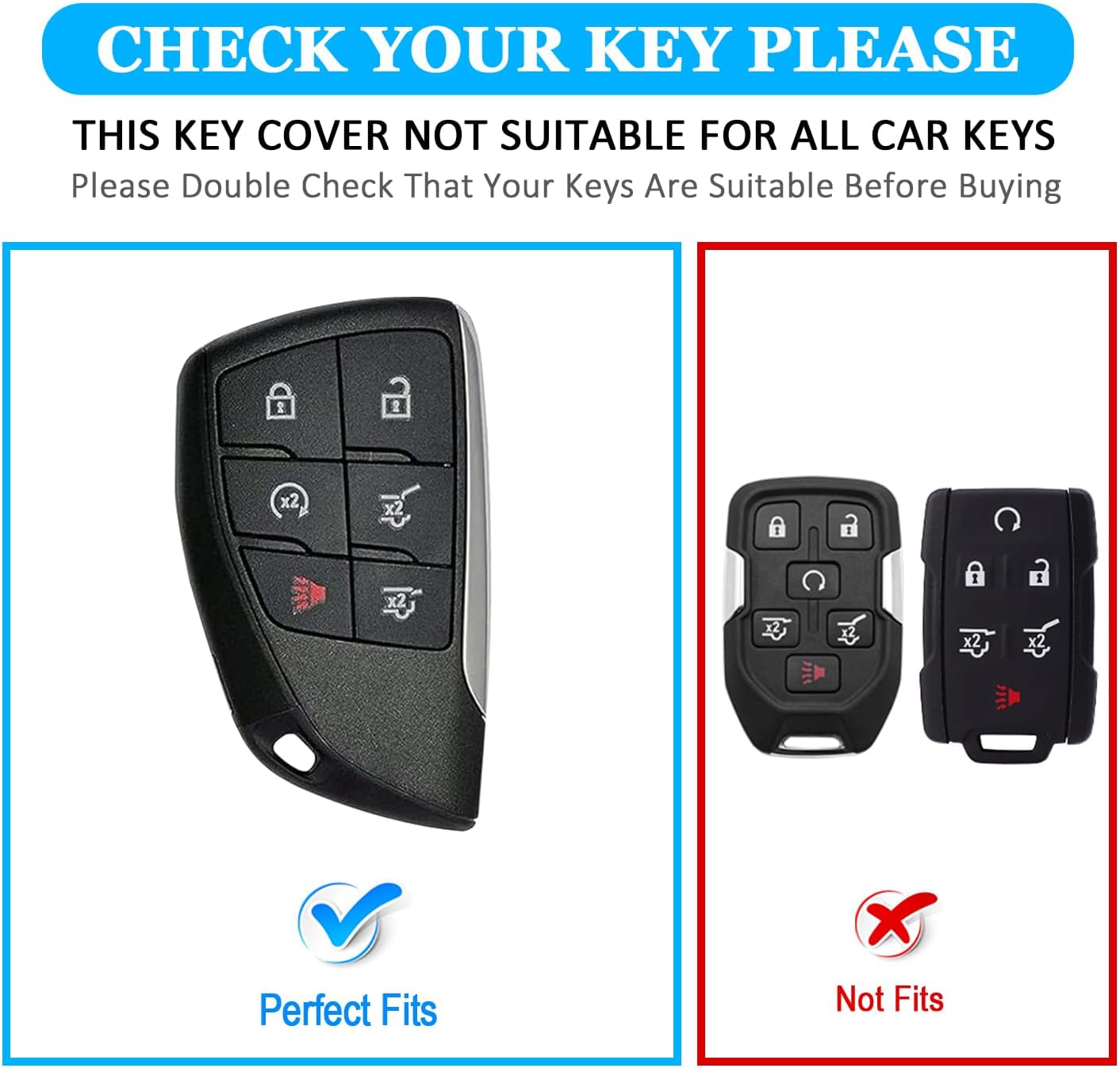 Funda llave cuero genuino para Chevy GMC Marrón