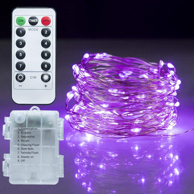 Cadena luces hadas 100 LED 33" con pilas control remoto