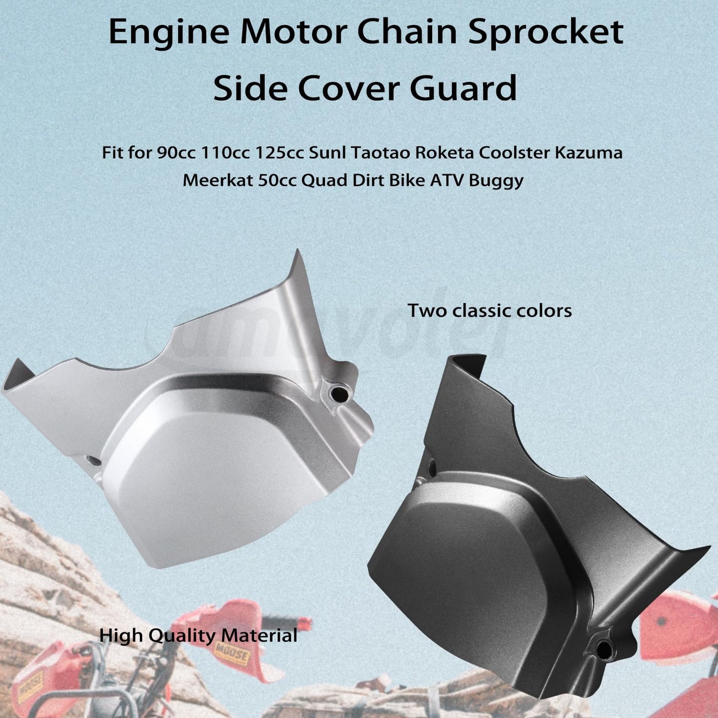 Cubierta piñón cadena motor 70-110cc Sunl Taotao Roketa